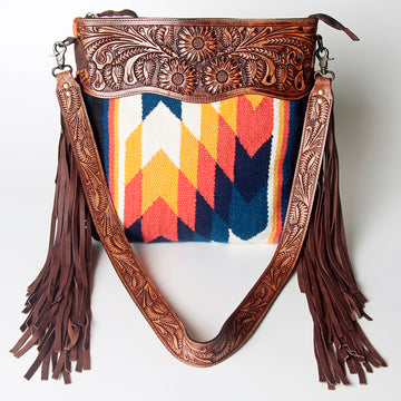 American Darling Signature Crossbody Hand Tooled Saddle Blanket Genuine Leather women bag western handbag purse